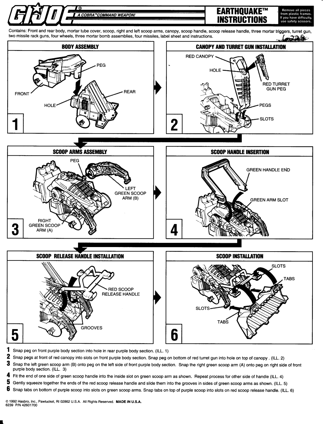 Hasbro GIJoe Earthquake manual 