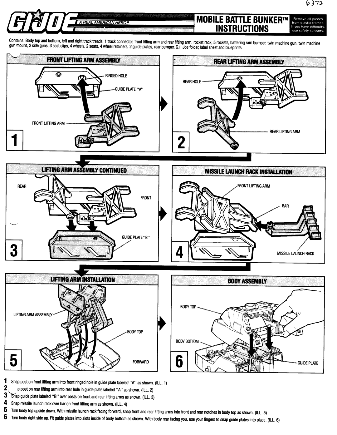 Hasbro GIJoe Mobile Battle Bunker manual 