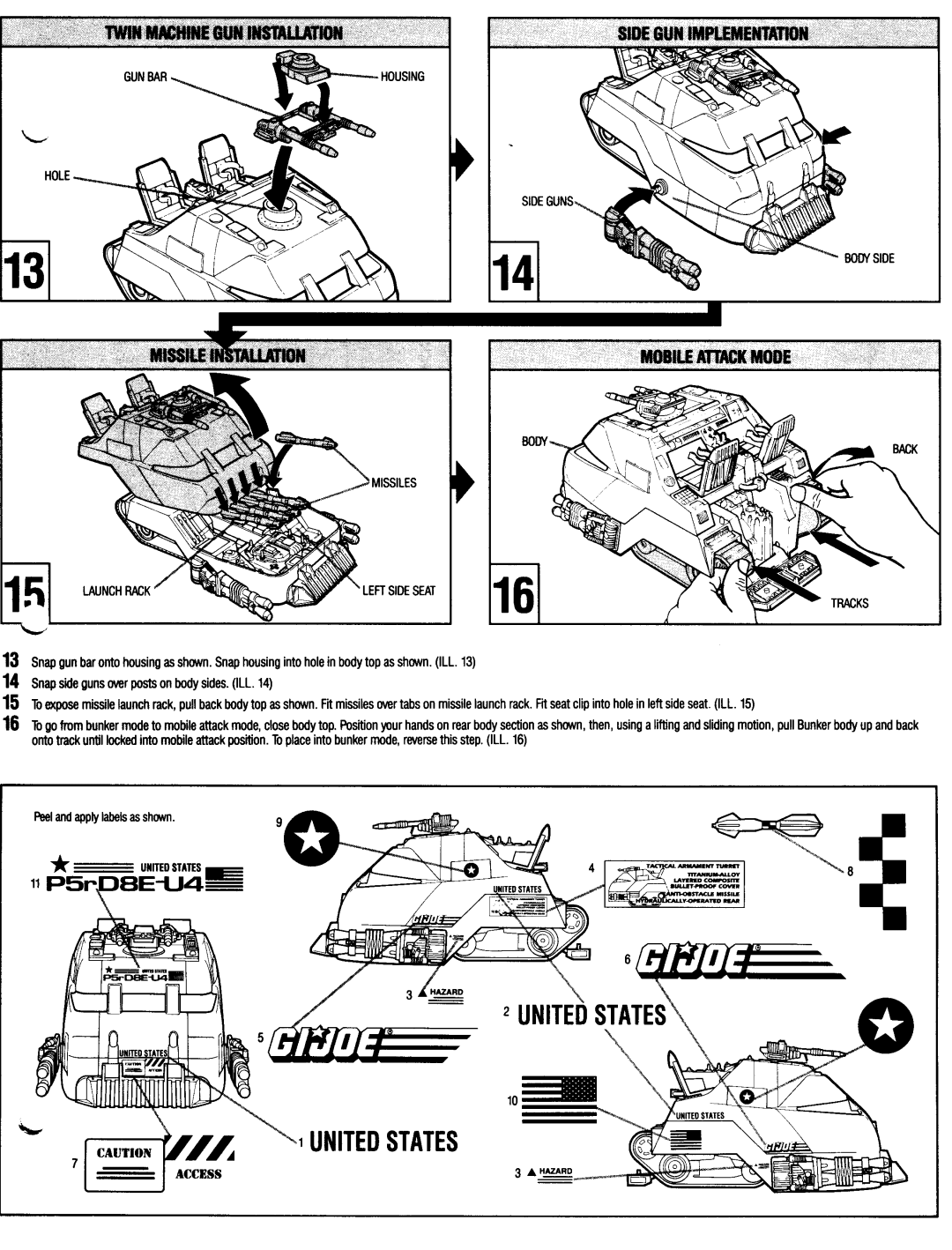 Hasbro GIJoe Mobile Battle Bunker manual 