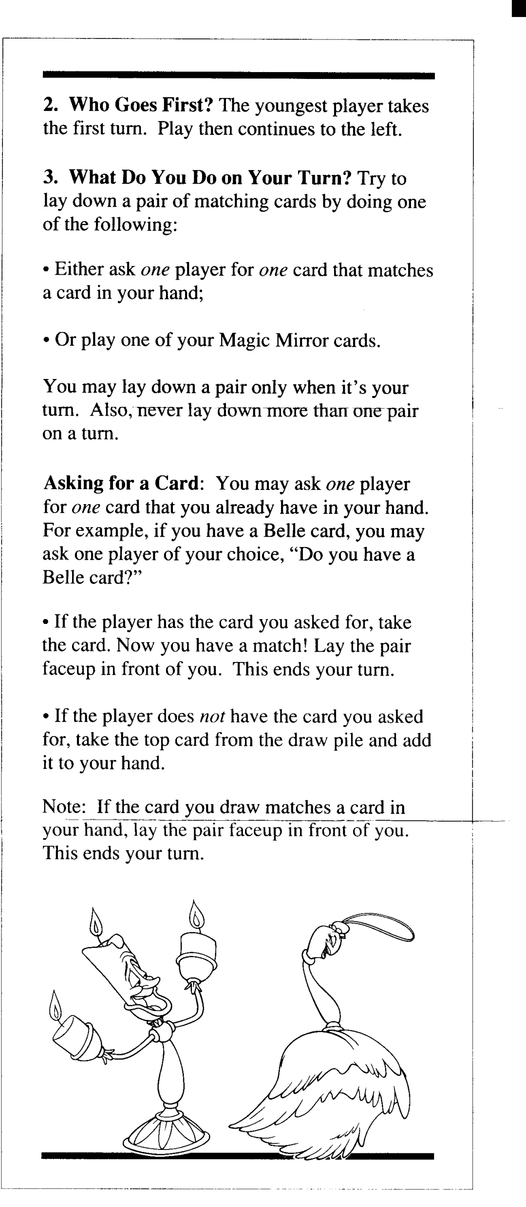 Hasbro Magic Mirror Card Game manual 