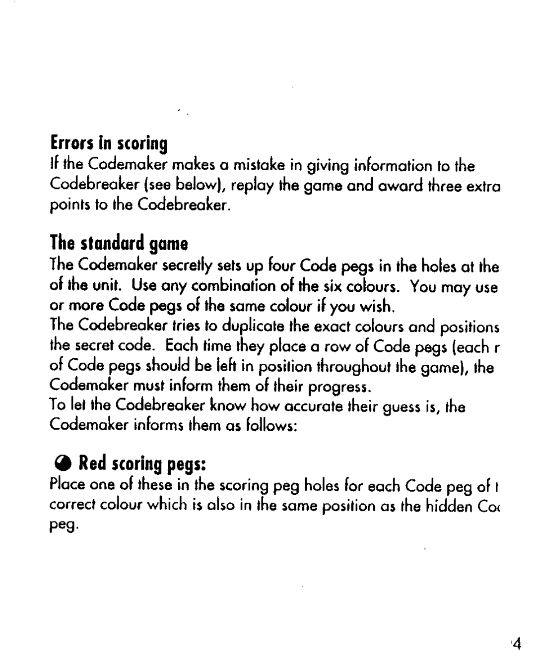 Hasbro Mastermind manual 