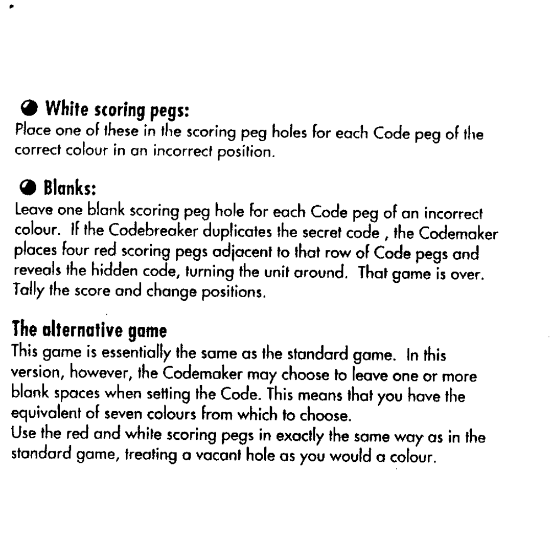 Hasbro Mastermind manual 