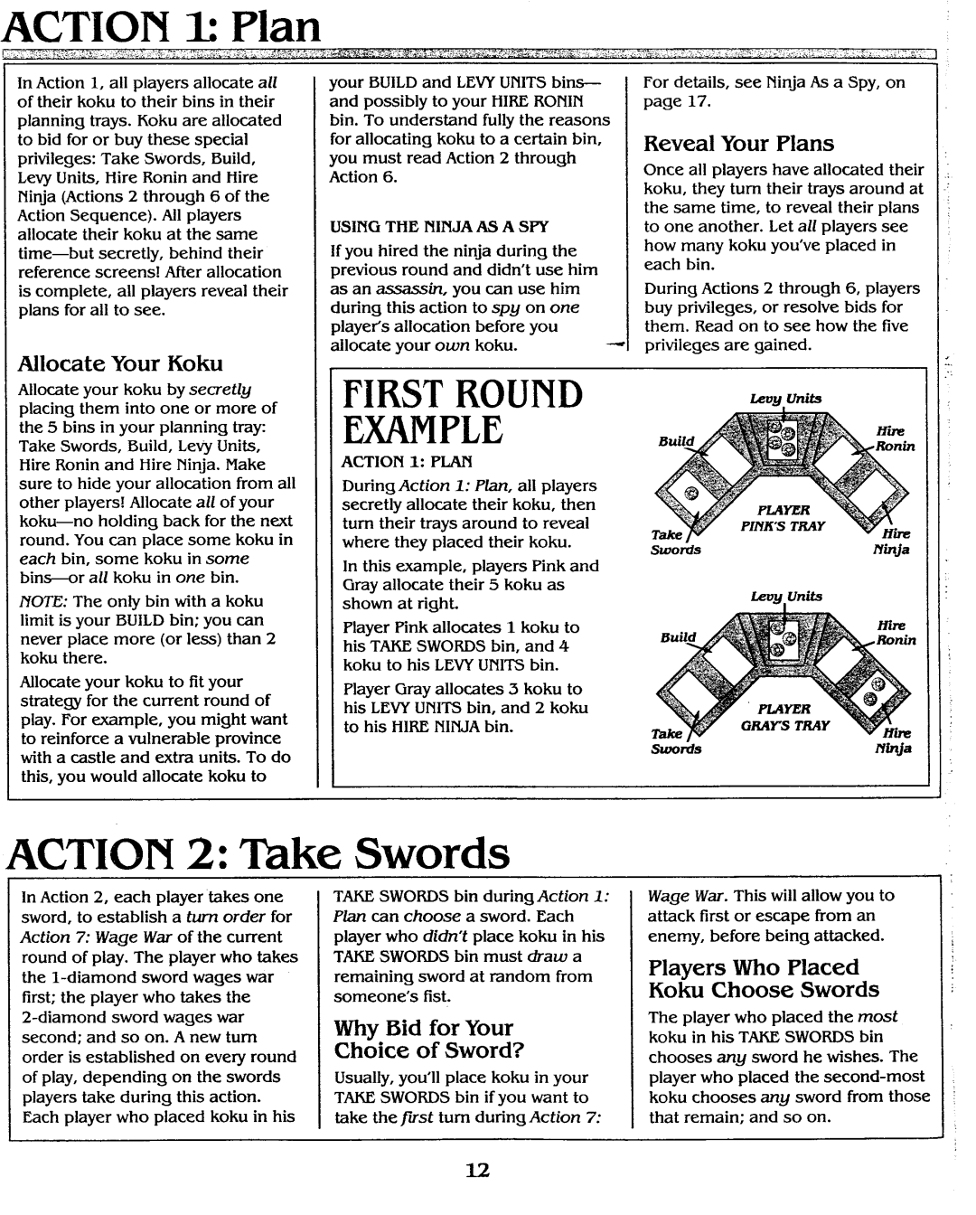 Hasbro Samurai Swords Game manual 