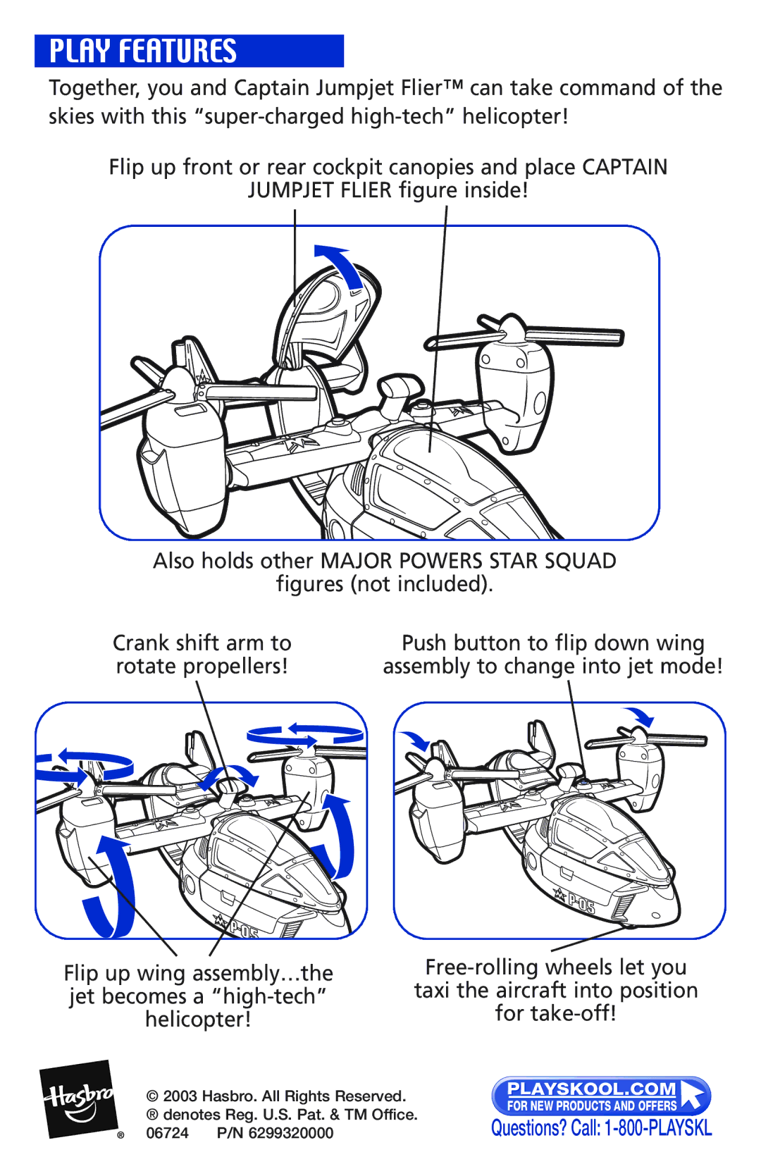 Hasbro Sonic Hover-Jet manual Play Features 