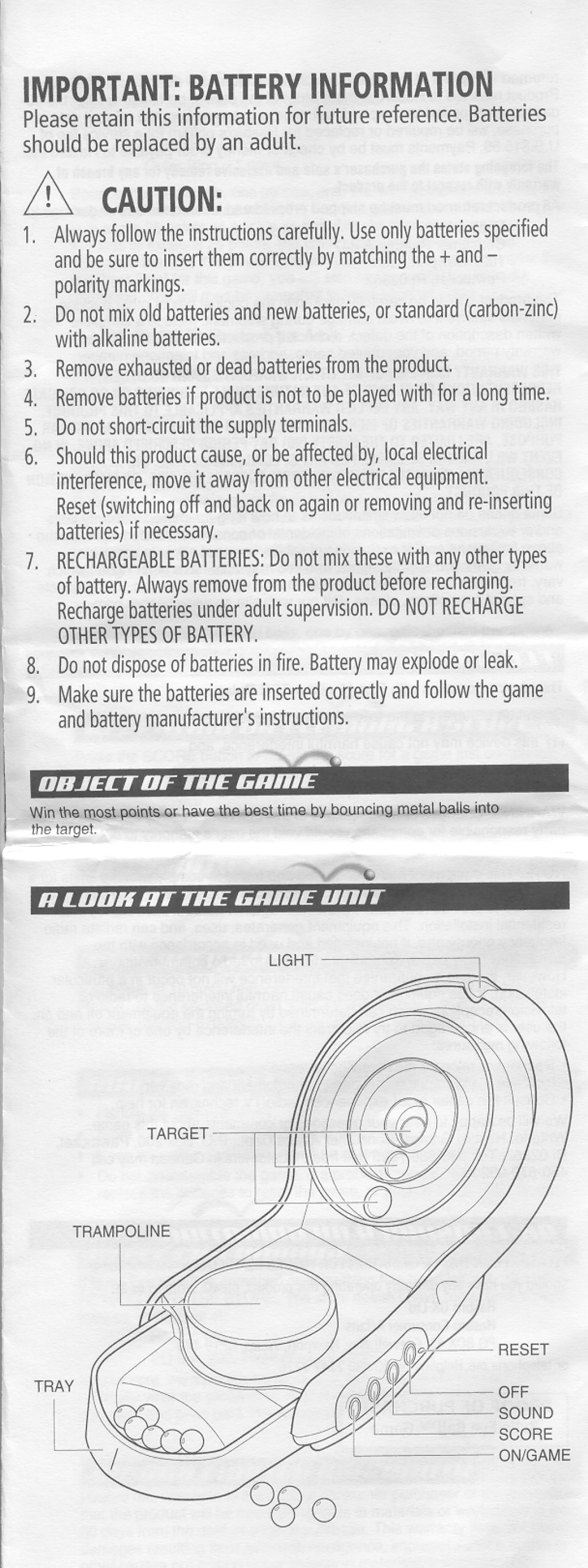 Hasbro Target Game manual 