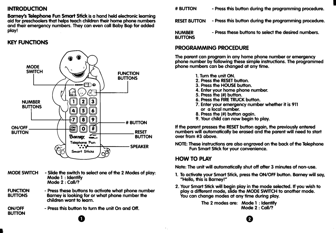 Hasbro Telephone Fun Smart Sticks manual 