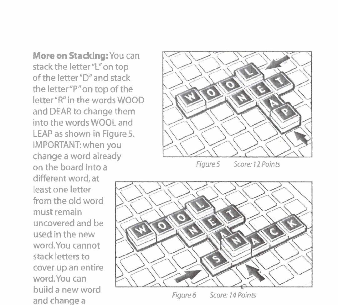 Hasbro Upwords manual Score 72 Points 