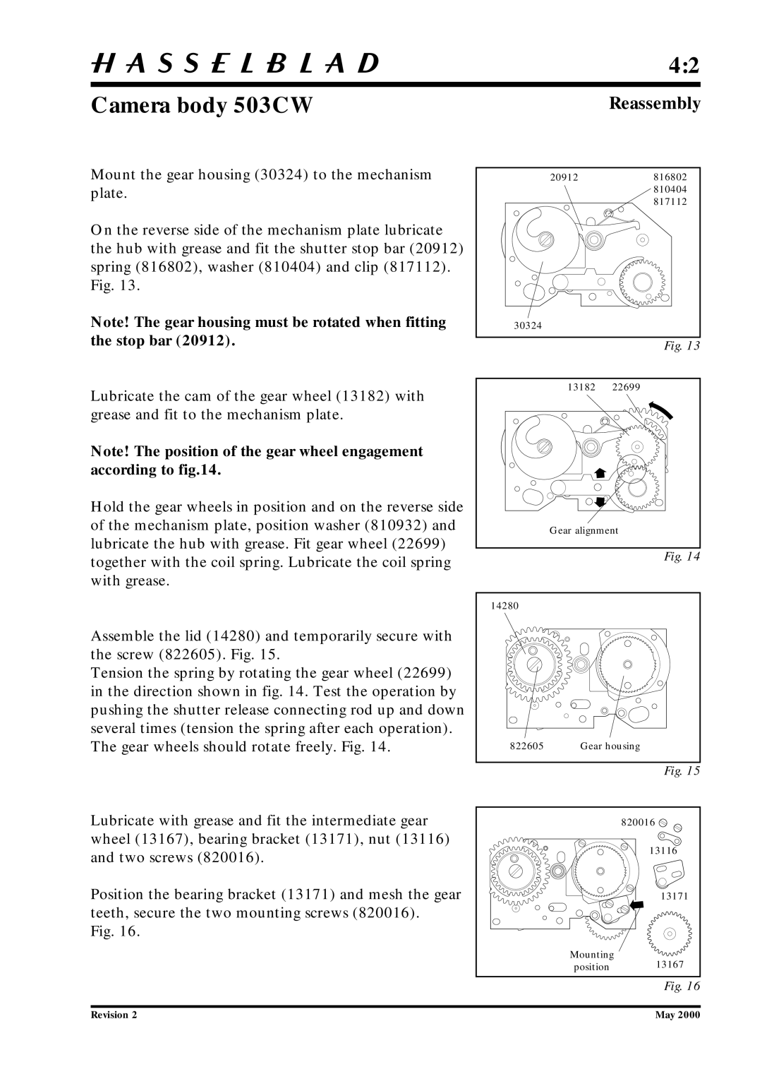 Hasselblad 10026 service manual 816802 