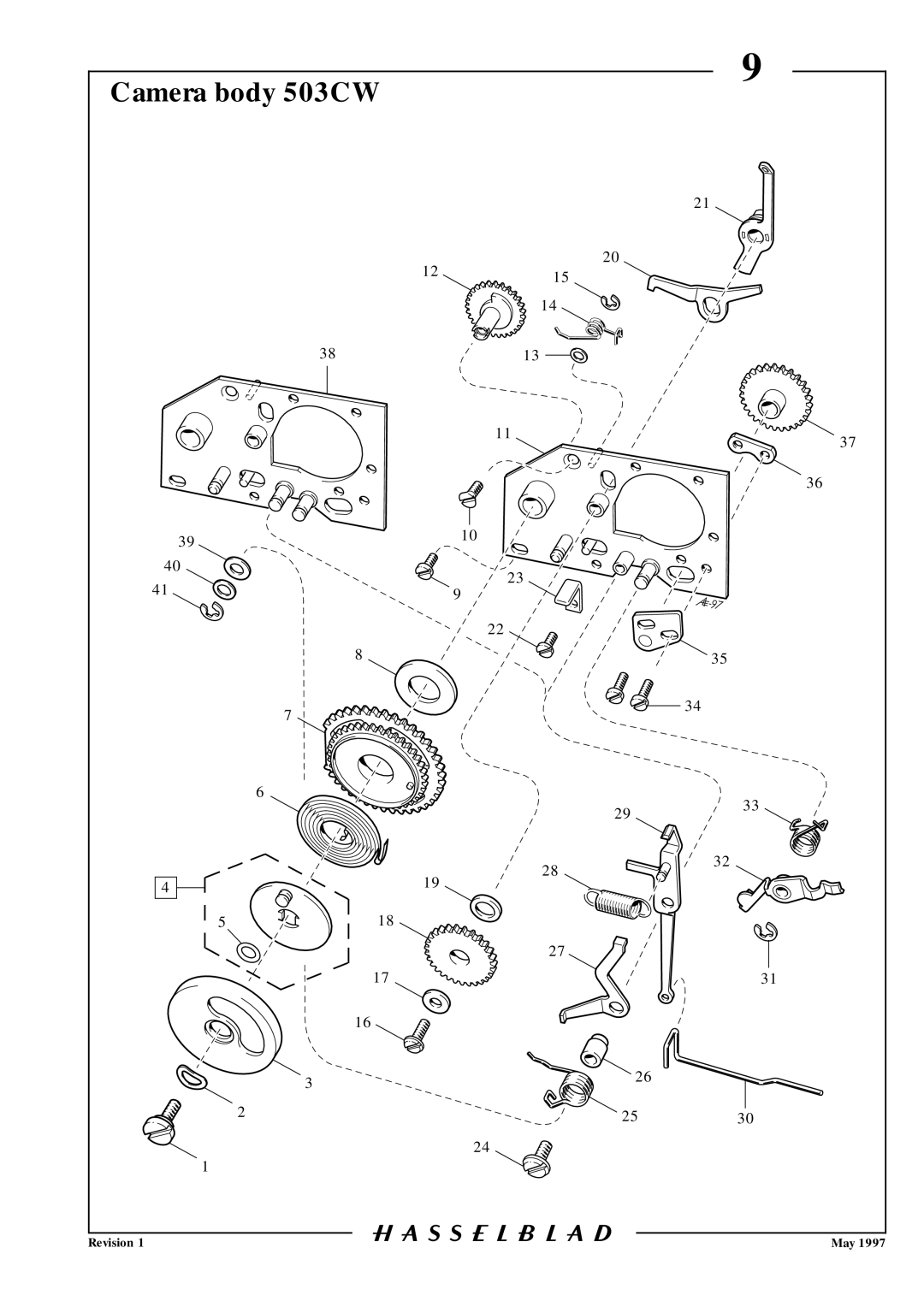 Hasselblad 10026 service manual Camera body 503CW 