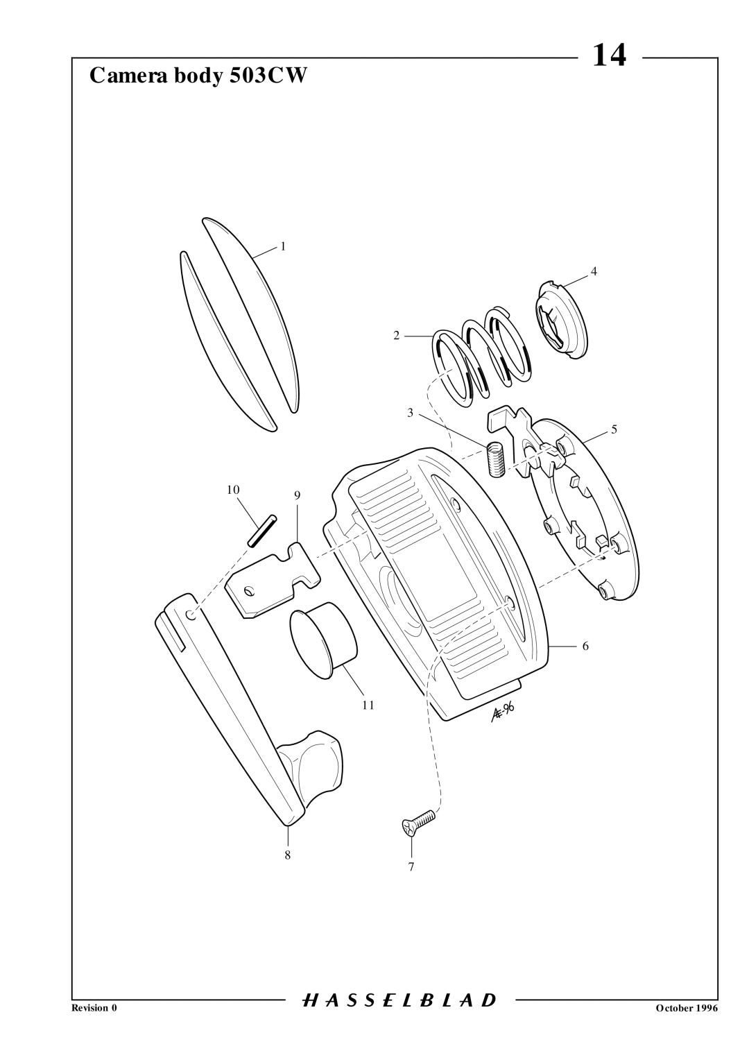 Hasselblad 10026 service manual Camera body 503CW 