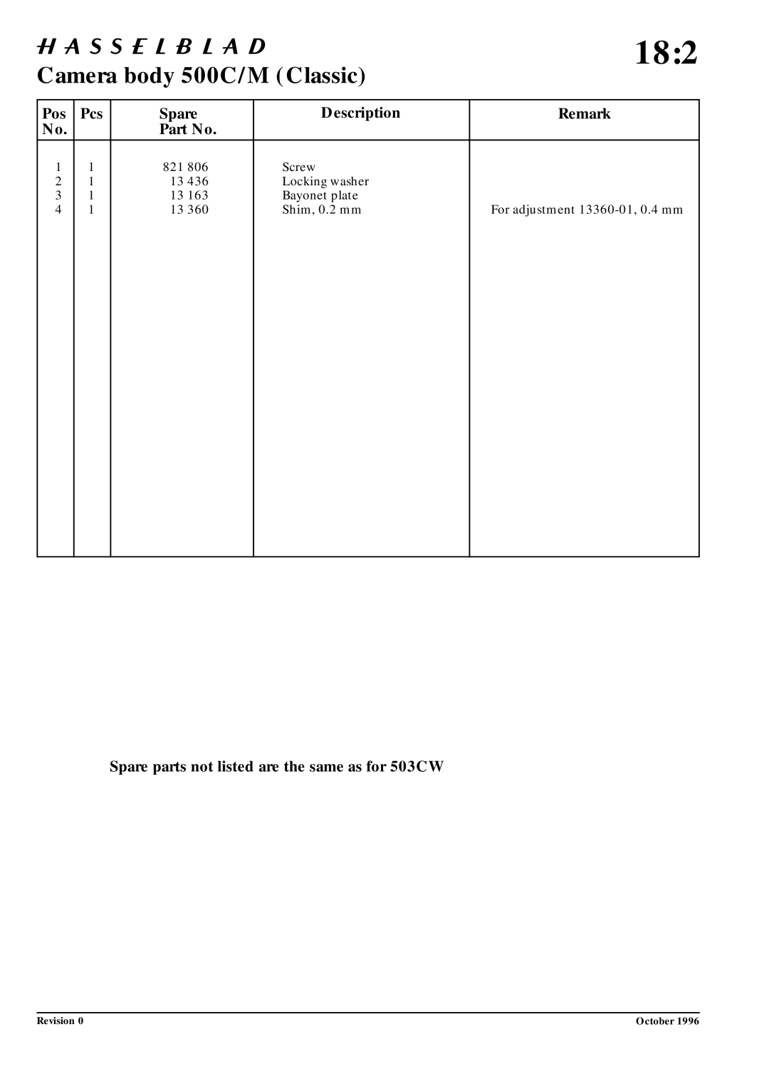 Hasselblad 10026 service manual 182 