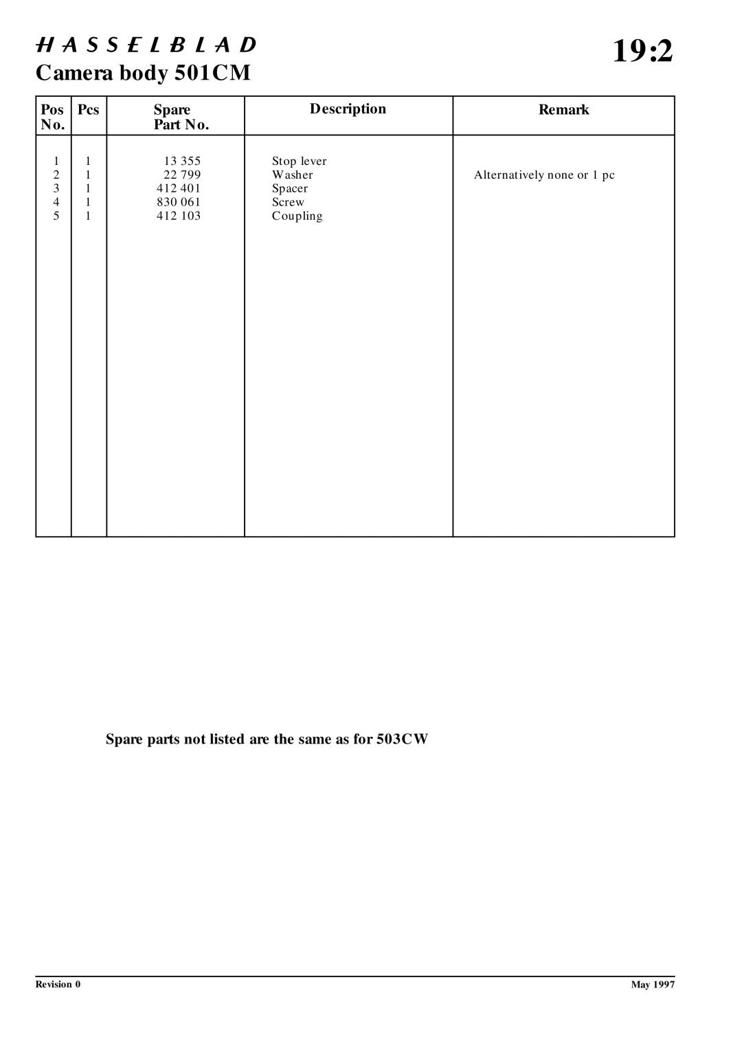 Hasselblad 10026 service manual 192 