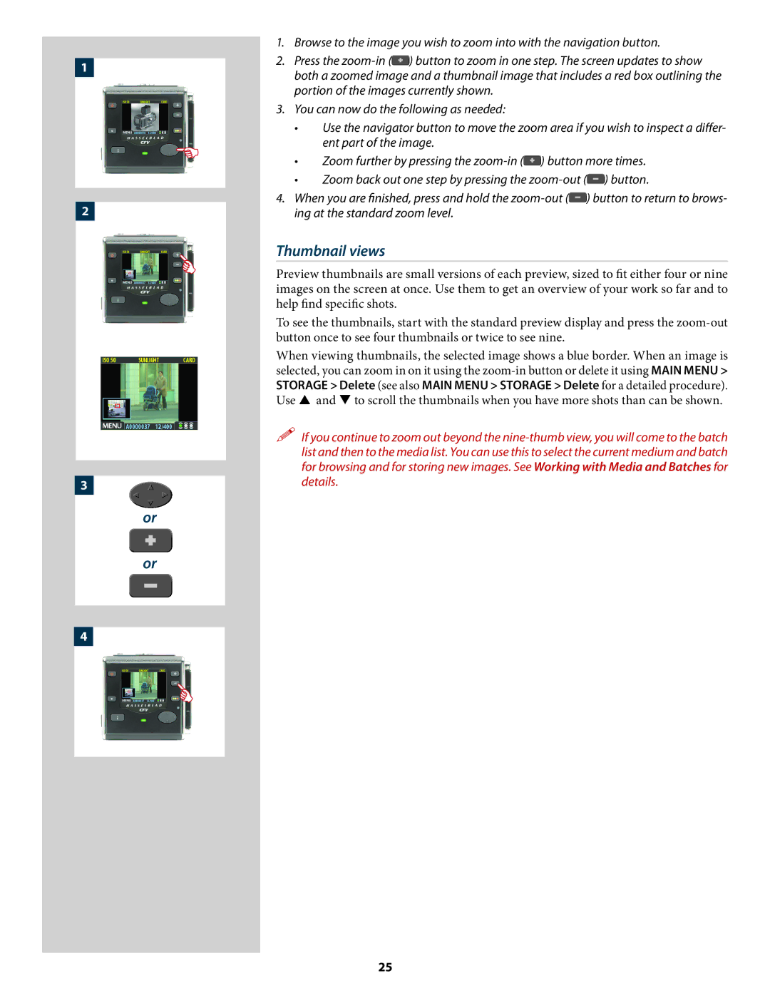 Hasselblad 3034216 user manual Thumbnail views 