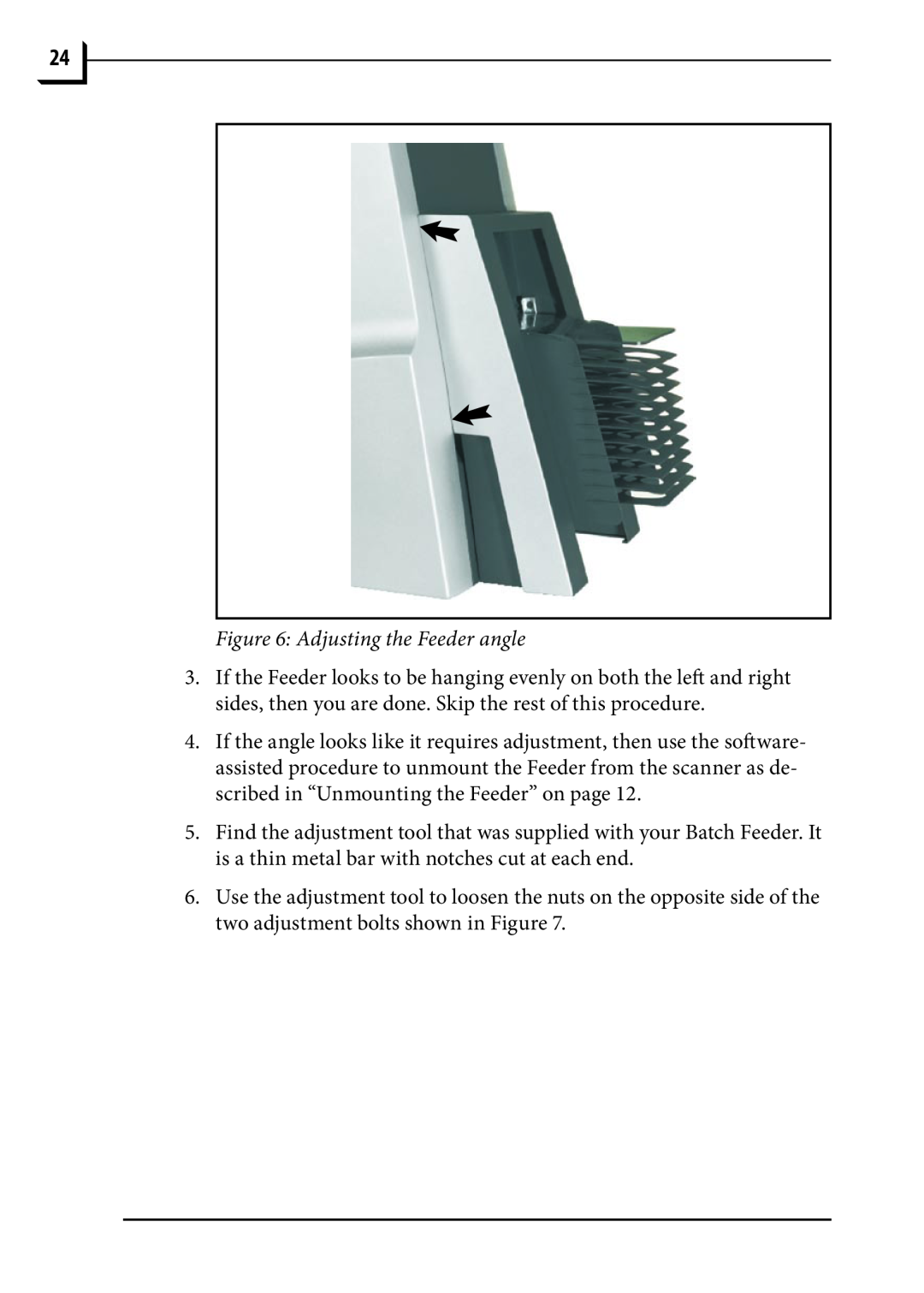 Hasselblad 848 manual Adjusting the Feeder angle 