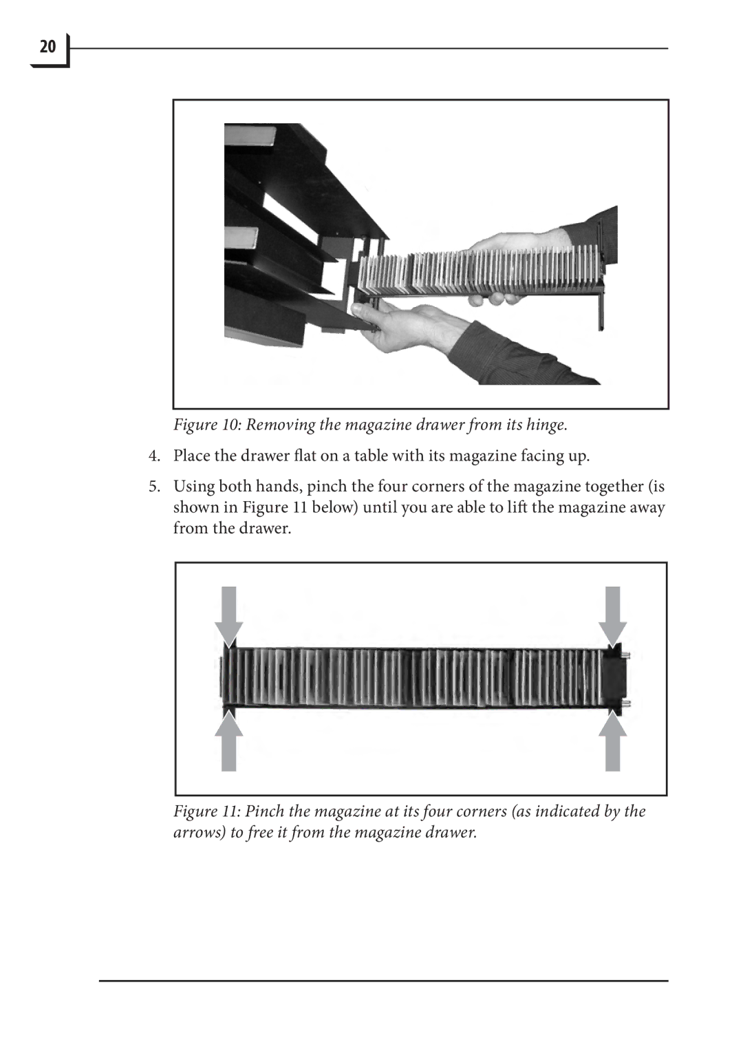 Hasselblad 949 manual Removing the magazine drawer from its hinge 