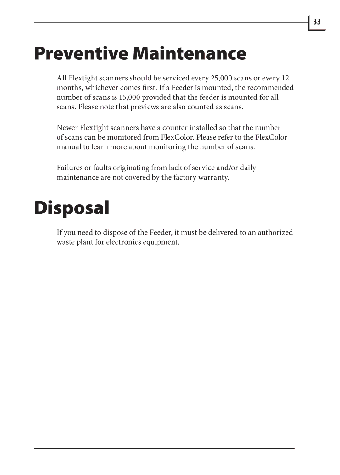 Hasselblad 949 manual Preventive Maintenance, Disposal 