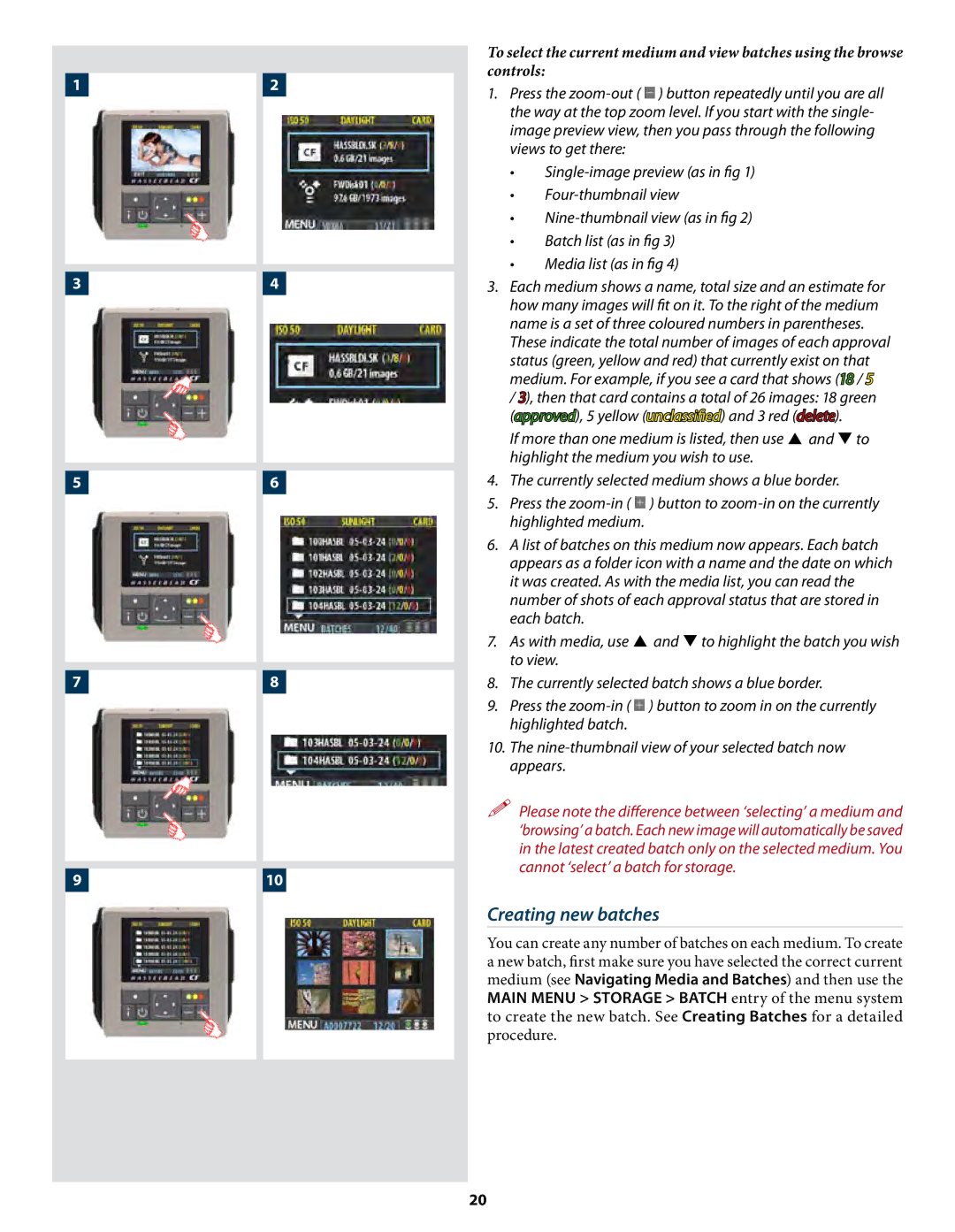 Hasselblad CF22 CF39 user manual Creating new batches, 910 