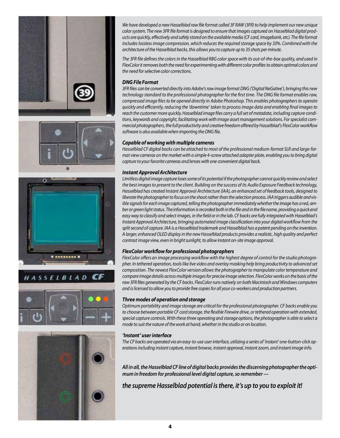 Hasselblad CF22 CF39 user manual DNG File Format 