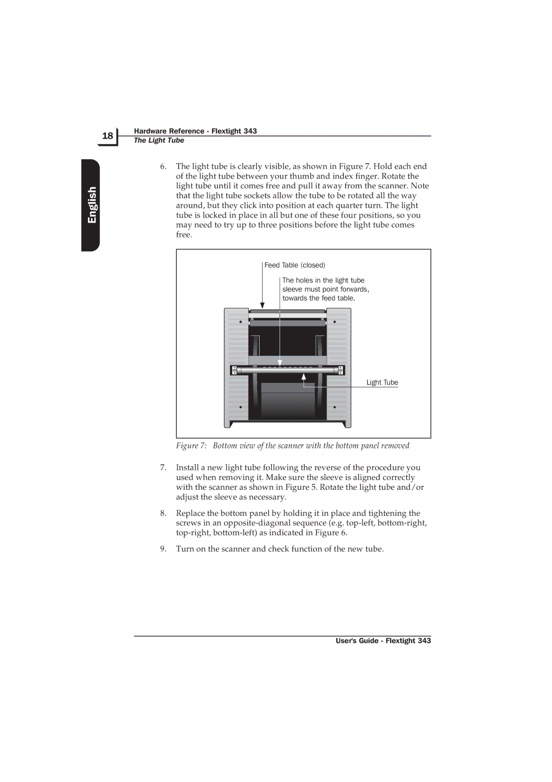 Hasselblad Flextight 343 manual Bottom view of the scanner with the bottom panel removed 