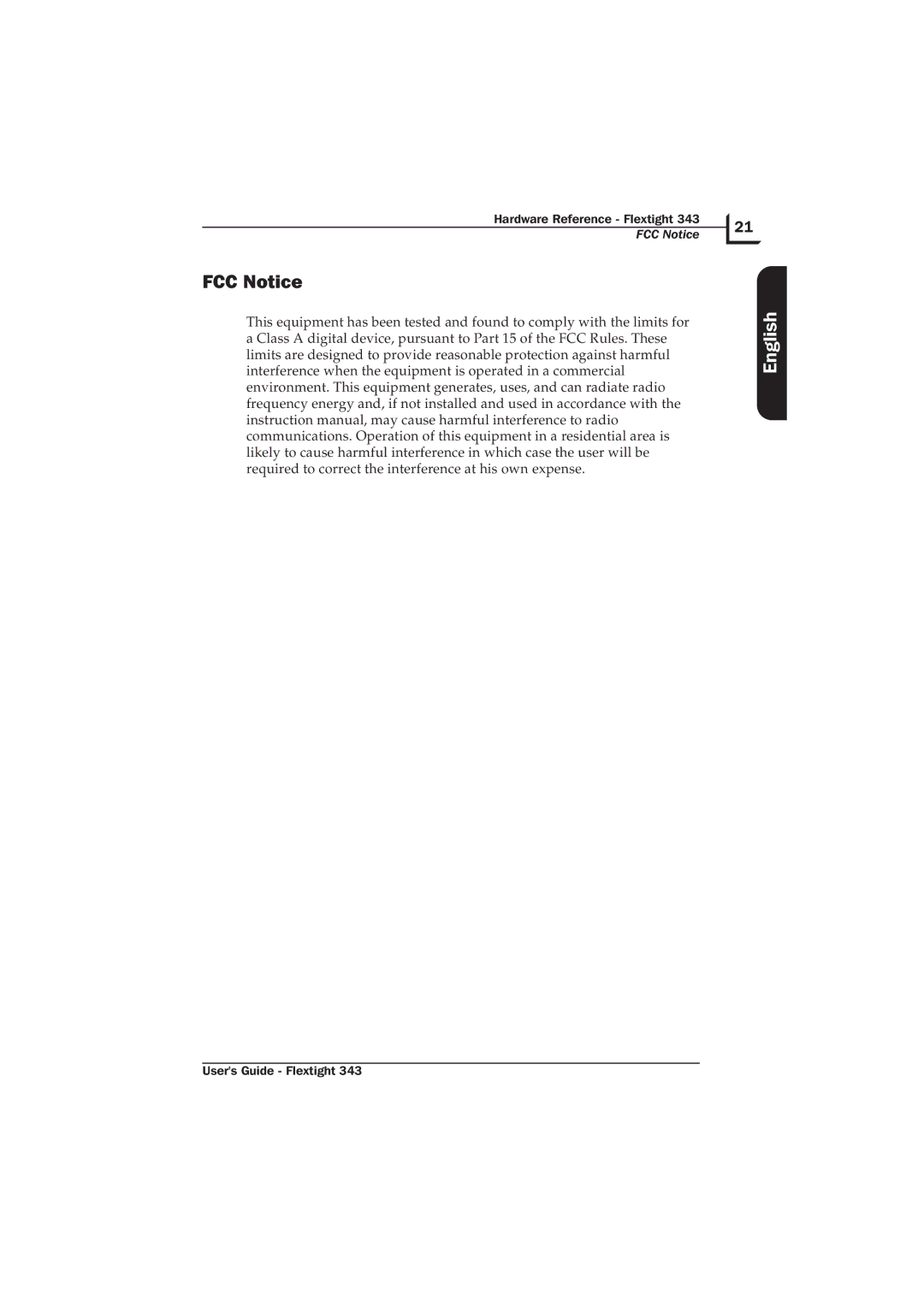 Hasselblad Flextight 343 manual FCC Notice 