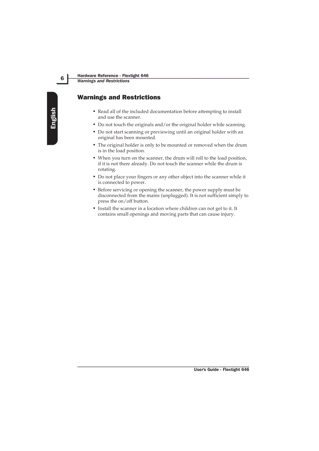 Hasselblad Flextight 646 manual English 