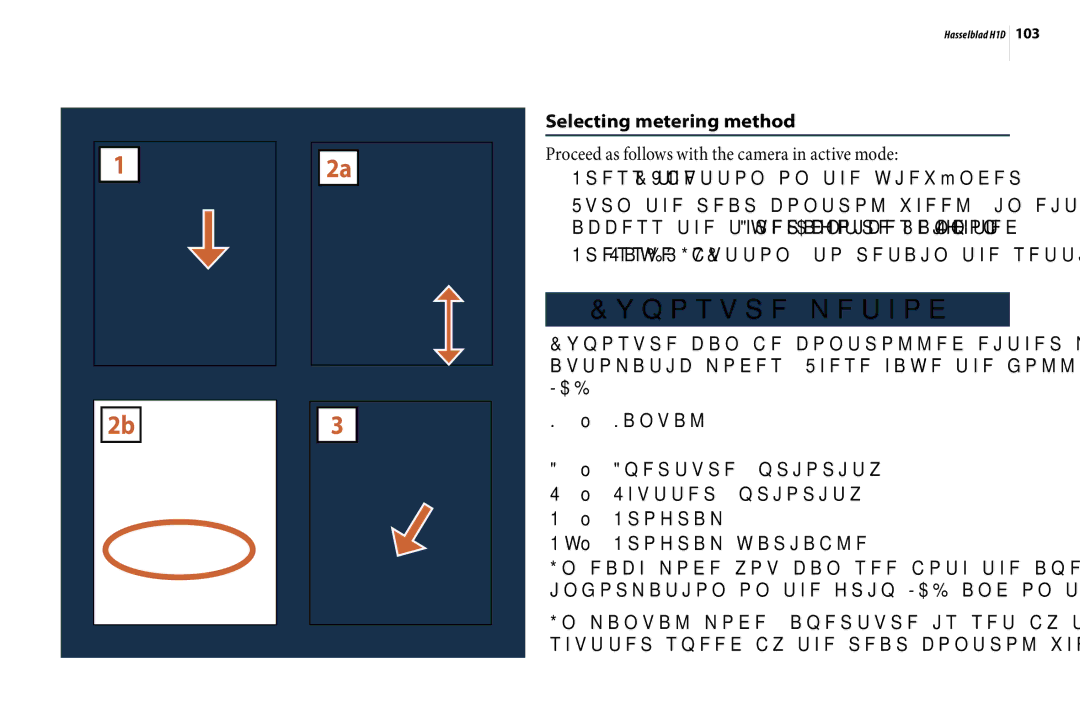 Hasselblad H1D user manual Exposure method, Selecting metering method, Manual, Pv Program variable 