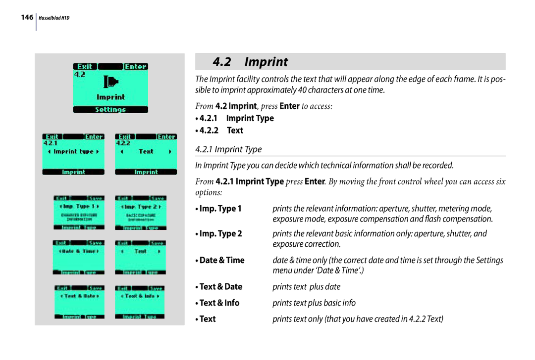 Hasselblad H1D user manual Imprint 