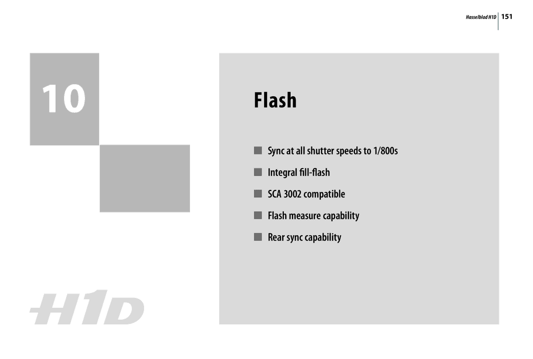 Hasselblad H1D user manual Flash 