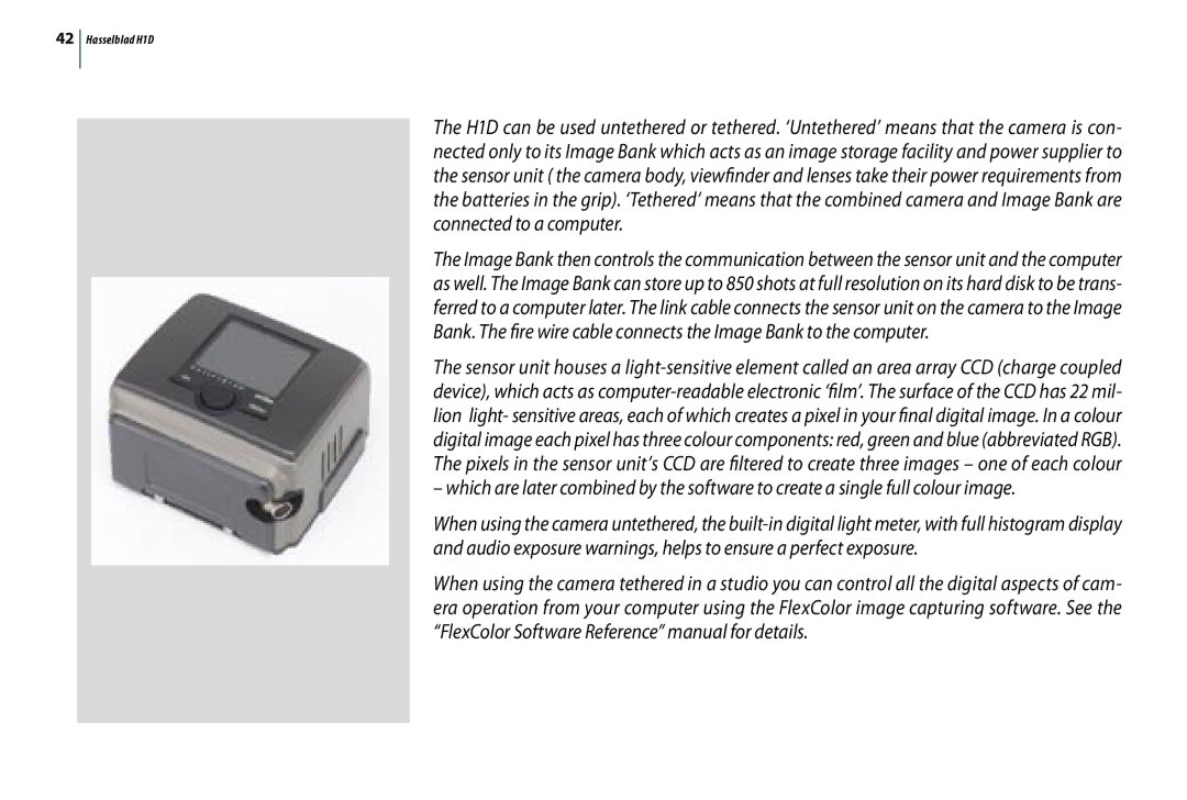 Hasselblad user manual Hasselblad H1D 