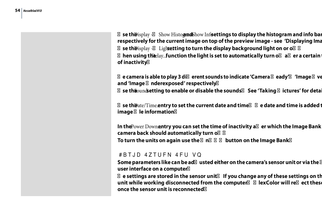 Hasselblad H1D user manual Basic System Set-up 