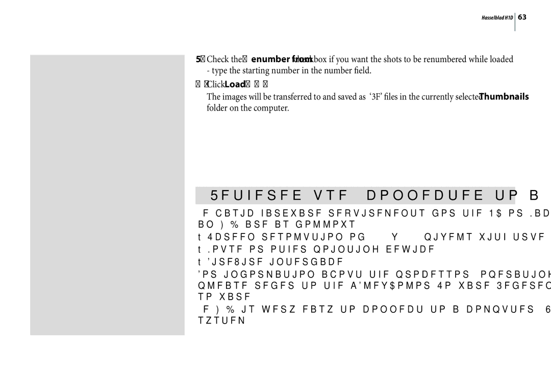 Hasselblad H1D user manual Tethered use connected to a computer, Click Load 