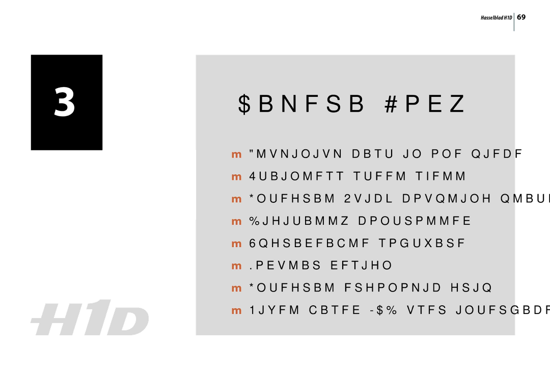 Hasselblad H1D user manual Camera Body 