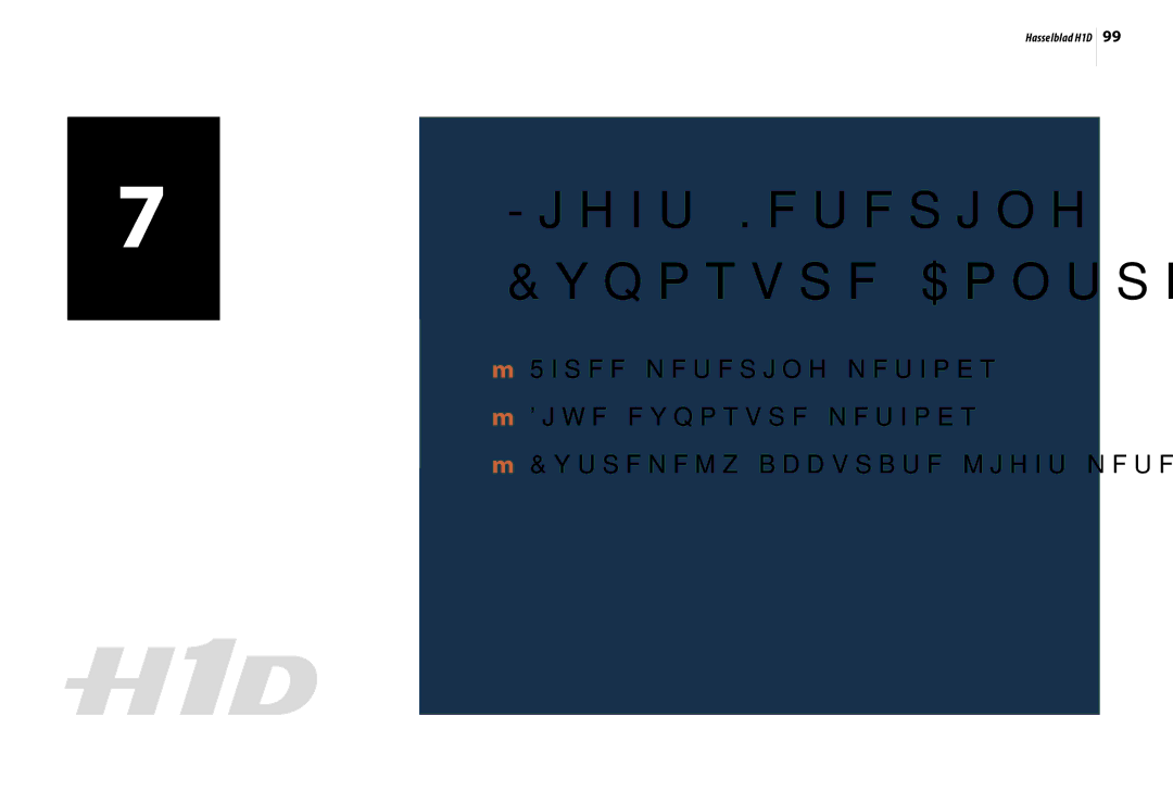 Hasselblad H1D user manual Light Metering 