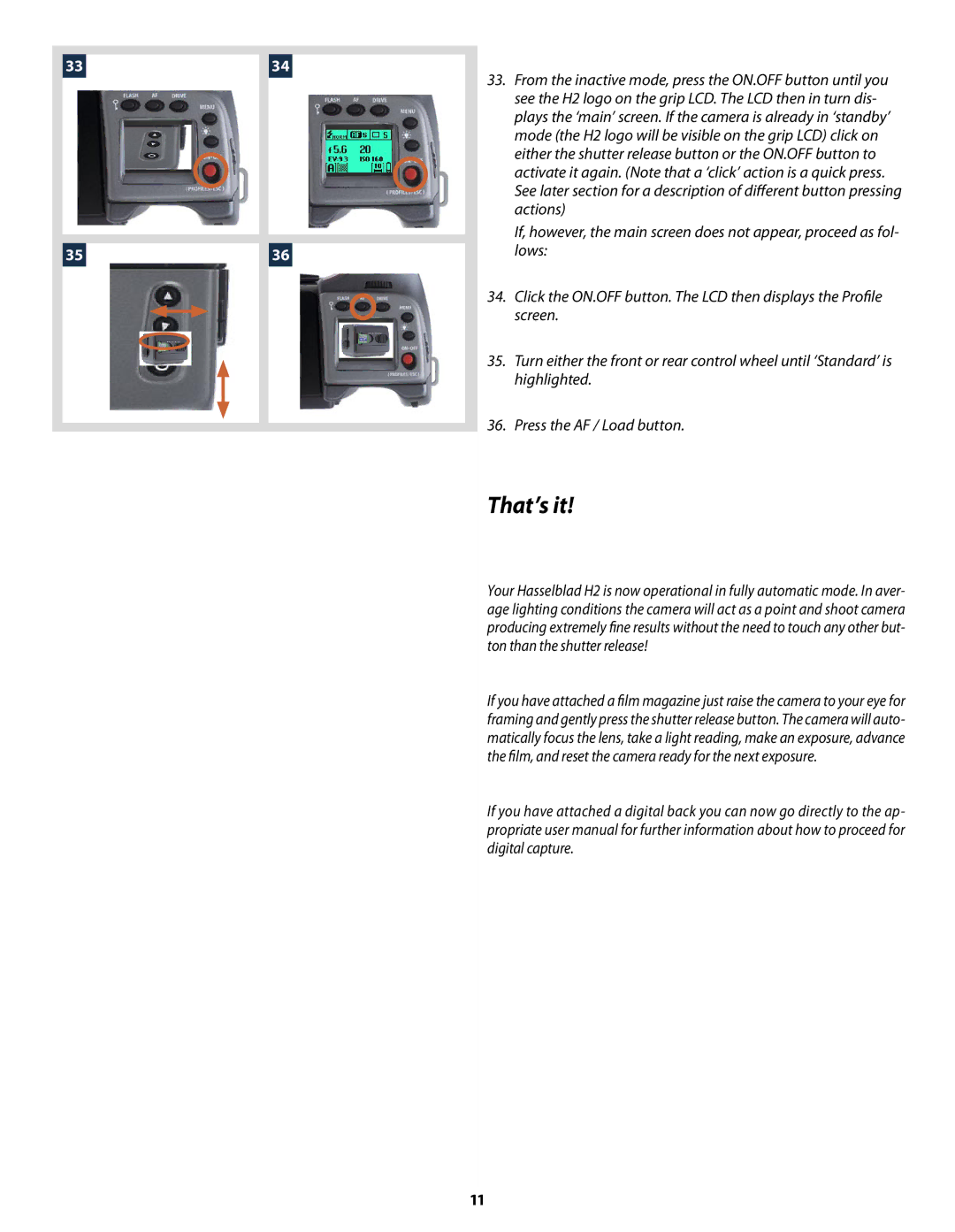 Hasselblad H2 user manual That’s it 