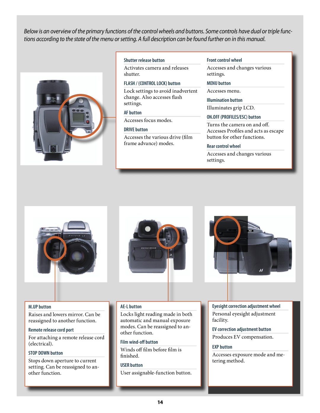 Hasselblad H2 user manual AF button 