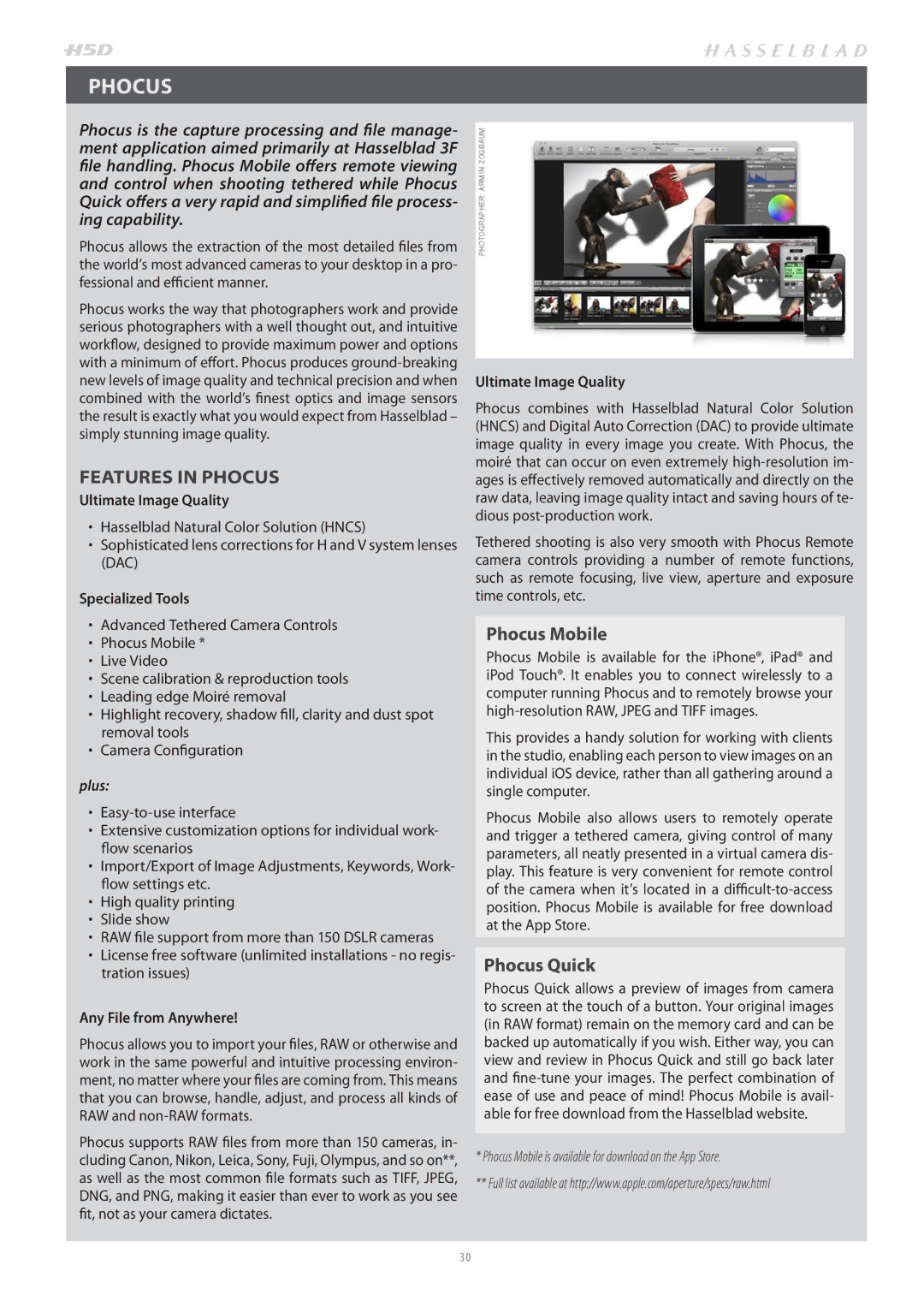 Hasselblad H4D200MS user manual Features in Phocus, Plus 