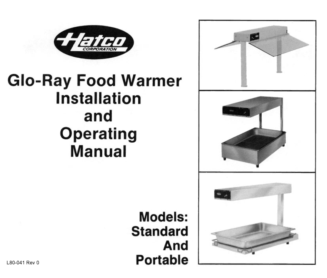 Hatco manual L80-041 Rev 