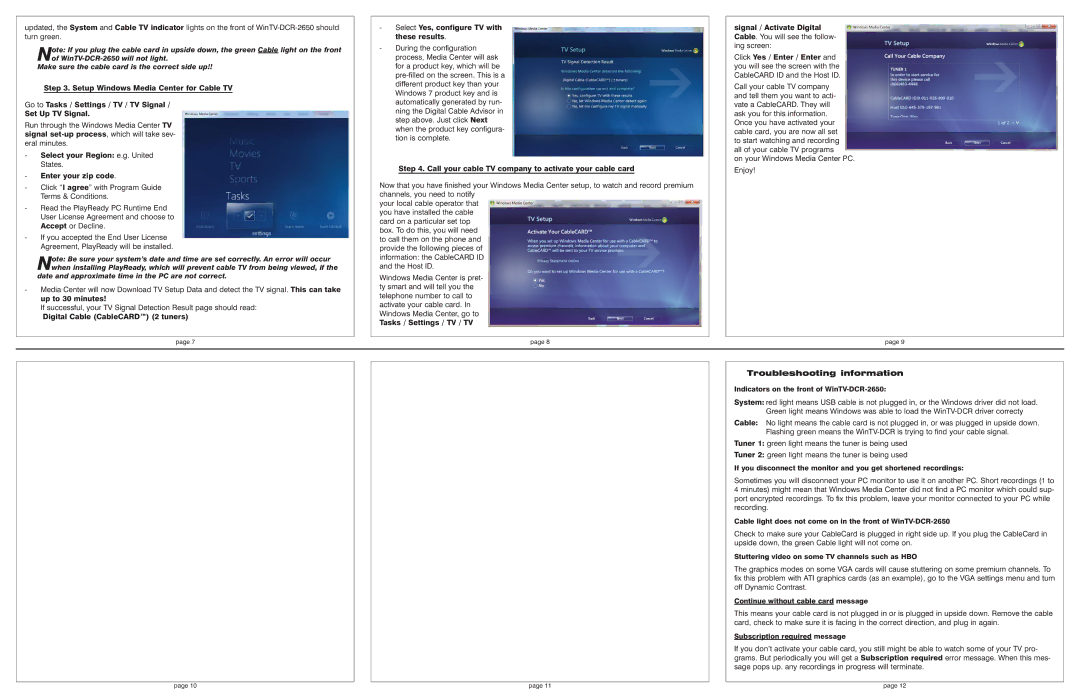 Hauppauge 1450 manual Troubleshooting information, Make sure the cable card is the correct side up 