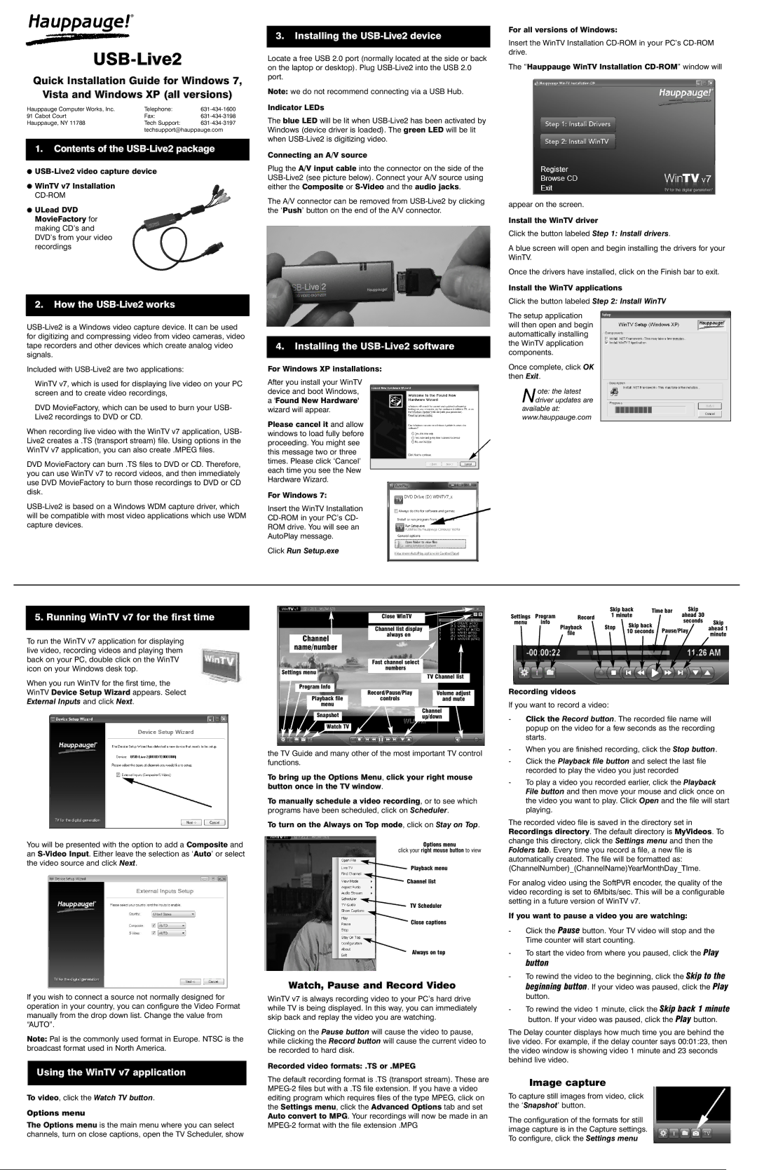 Hauppauge 610 manual Contents of the USB-Live2 package, How the USB-Live2 works, Installing the USB-Live2 device 