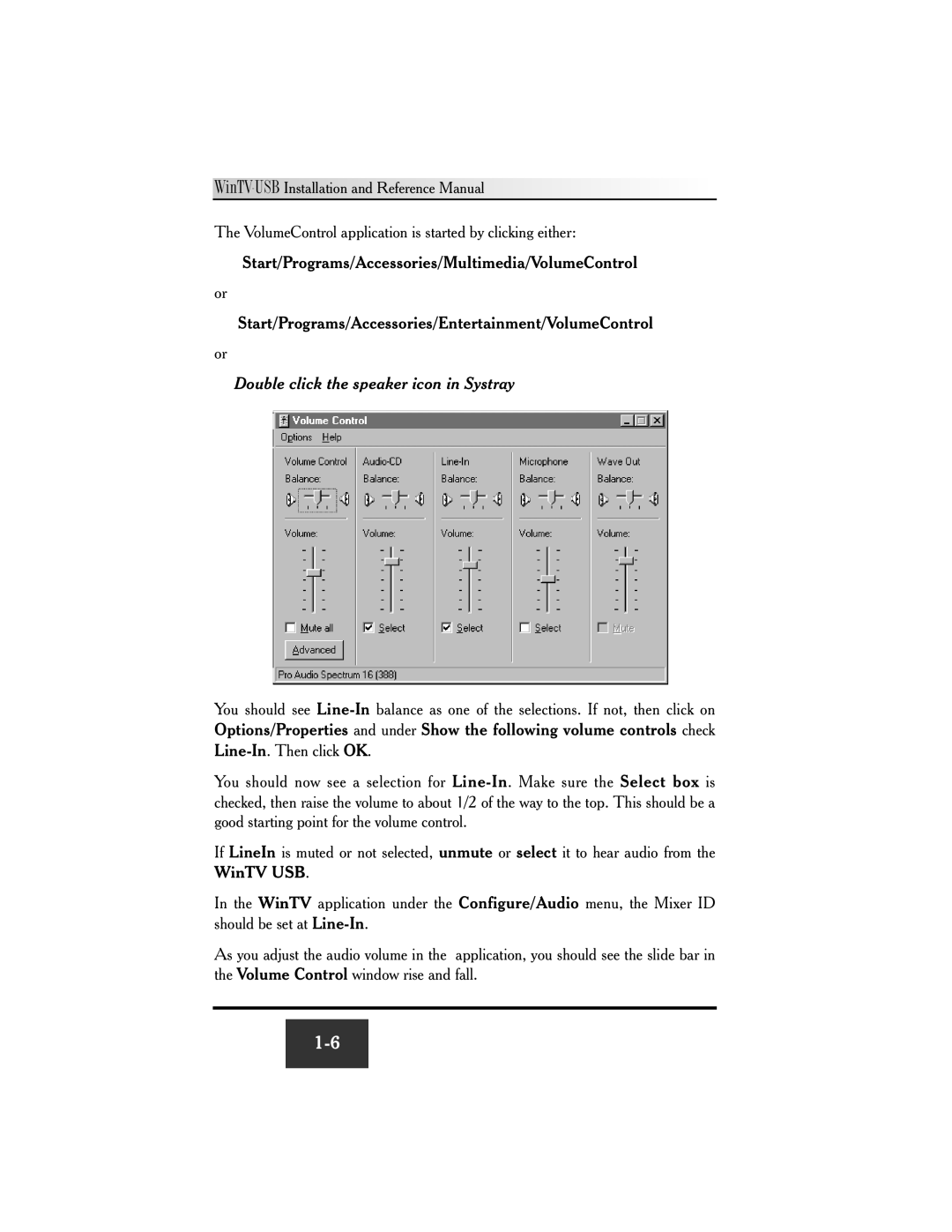 Hauppauge WinTV-USB FM manual Double click the speaker icon in Systray 