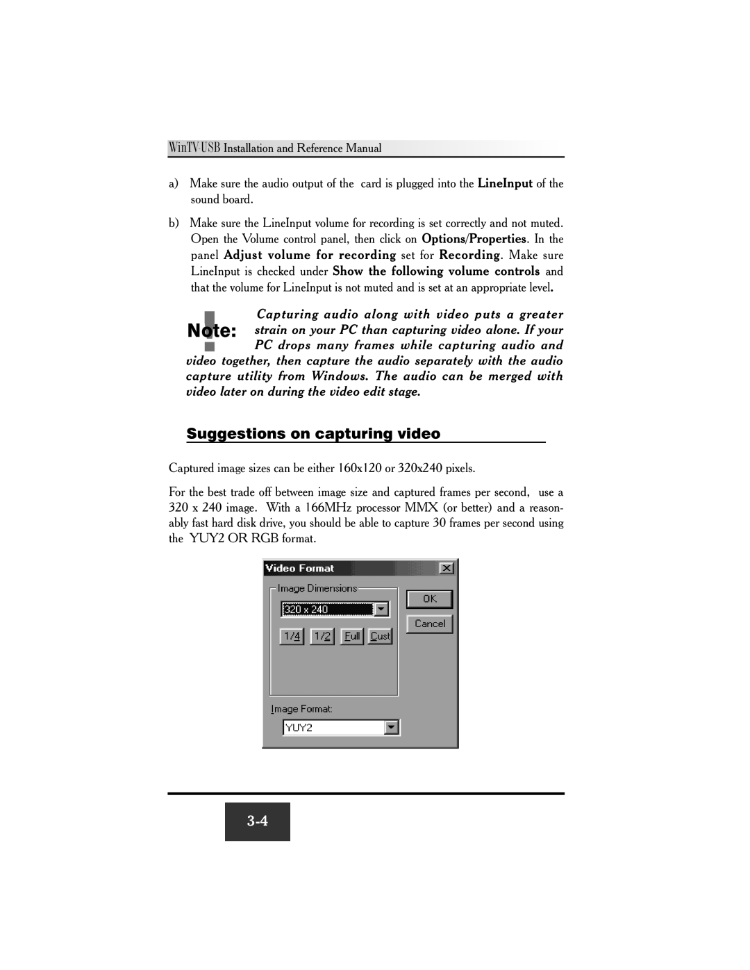 Hauppauge WinTV-USB FM manual Suggestions on capturing video 