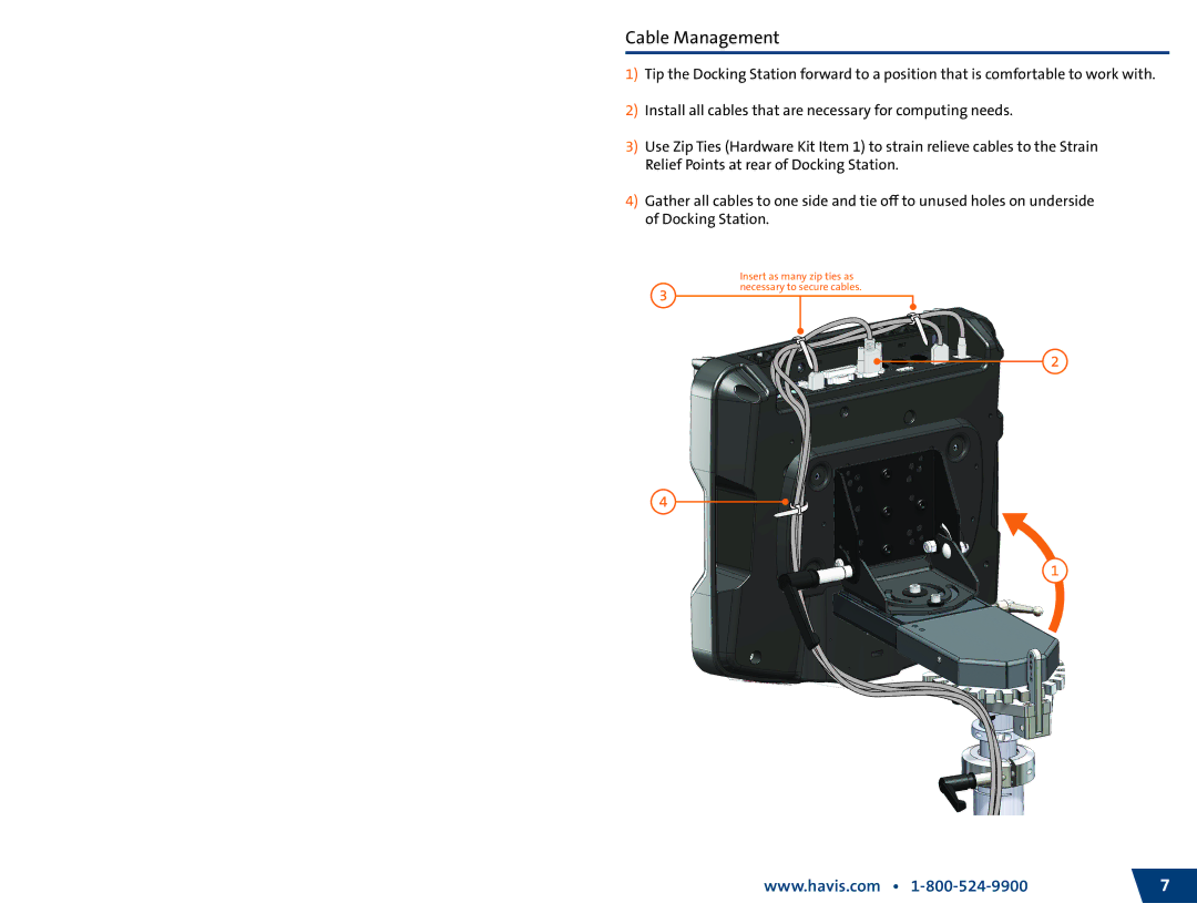 Havis-Shields DS-DELL-223, DS-DELL-221, DS-DELL-103, DS-DELL-101-3 owner manual Cable Management 