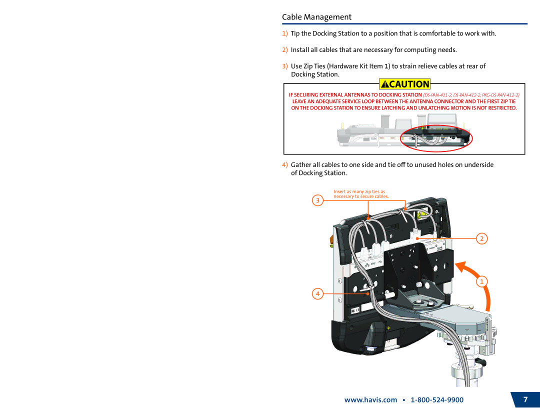 Havis-Shields PKG-DS-PAN-412-2, DS-PAN-413, DS-PAN-411-2 owner manual Cable Management 