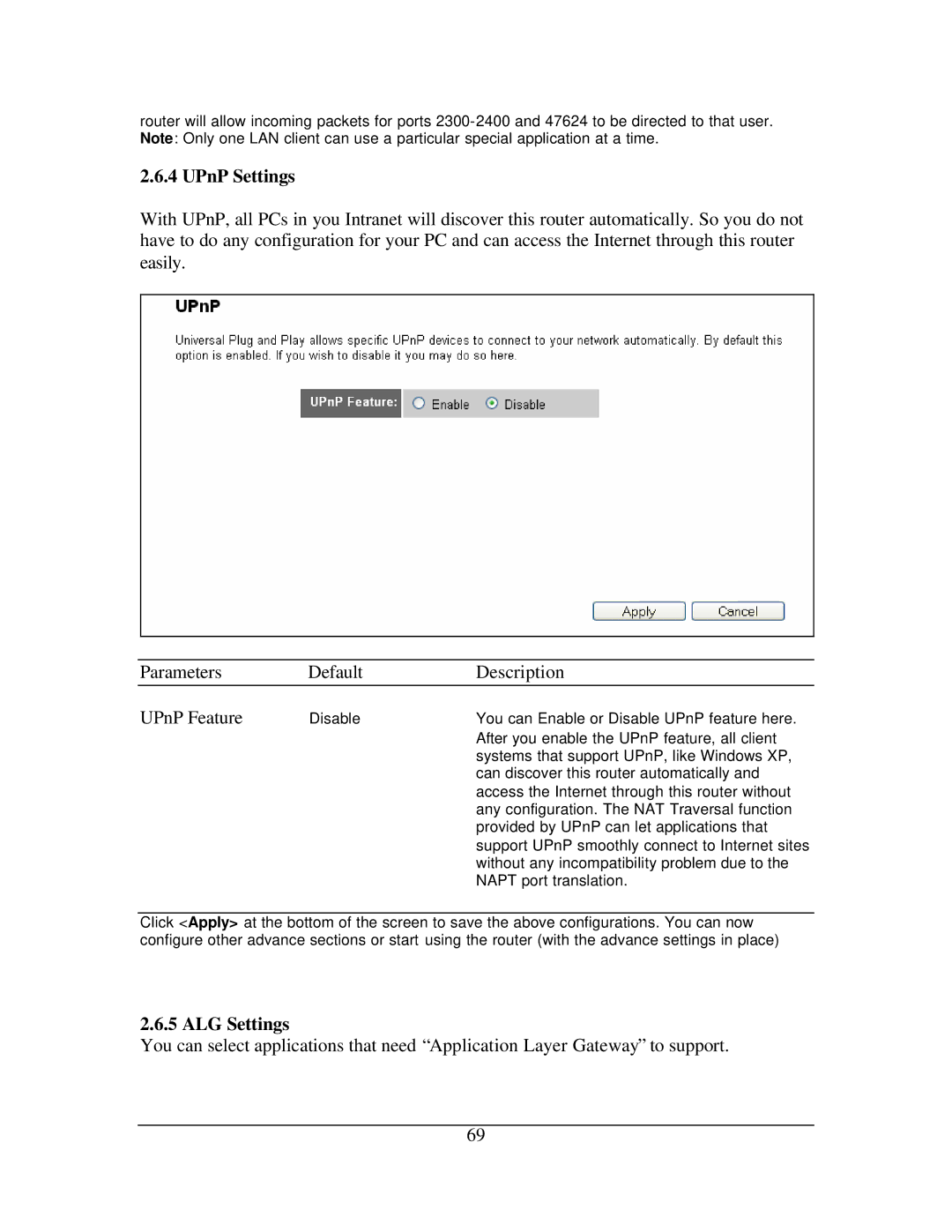 Hawking Technology 108G manual UPnP Settings 