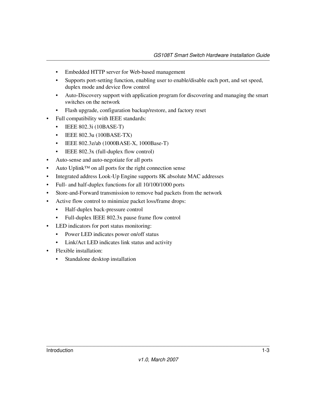 Hawking Technology 202-10248-01 manual GS108T Smart Switch Hardware Installation Guide 