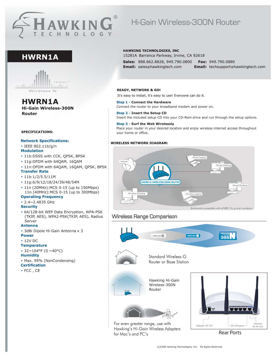 Hawking Technology software manual Hi-Gain Wireless-300N Router 