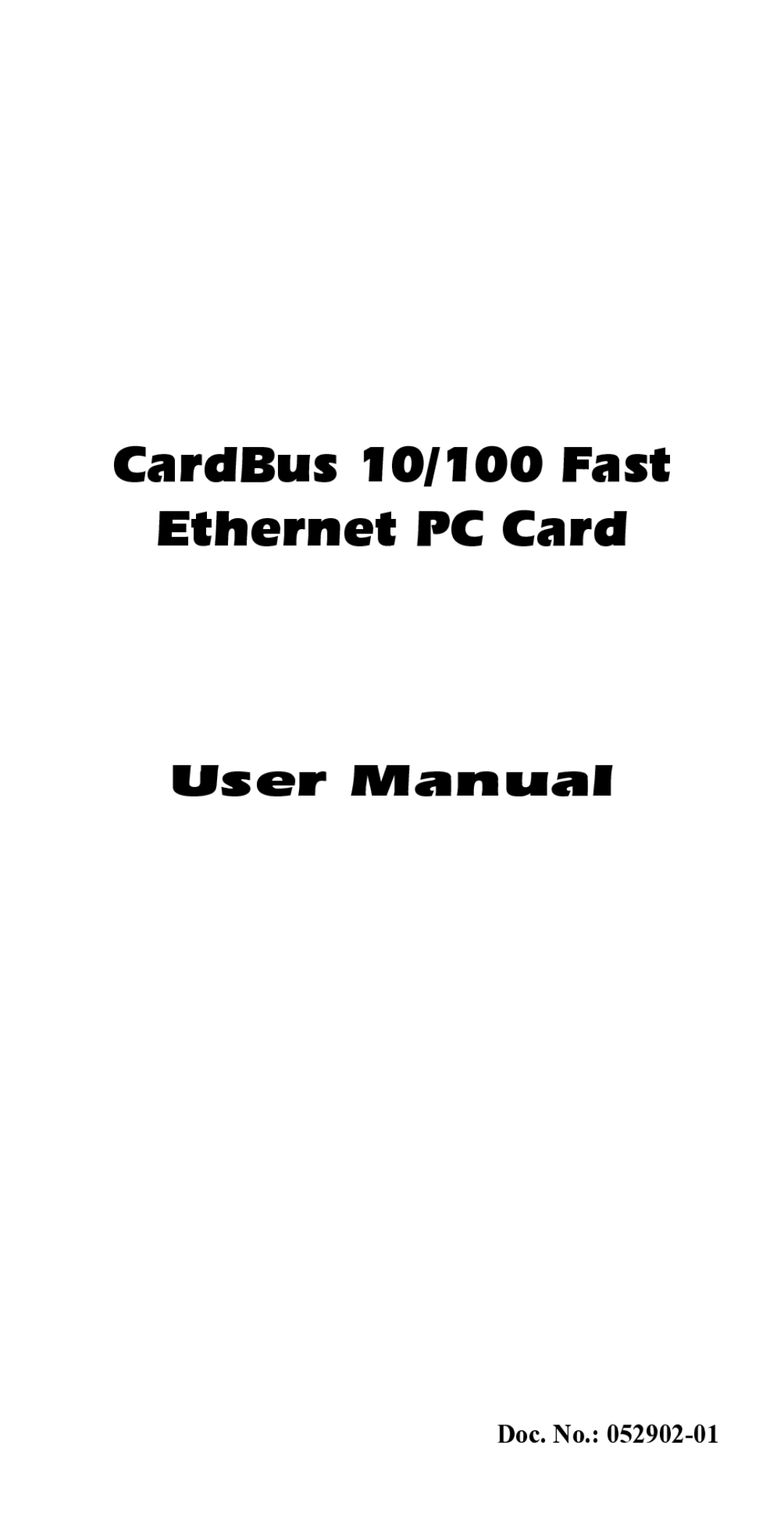 Hawking Technology CardBus 10/100 Fast Ethernet PC Card manual 