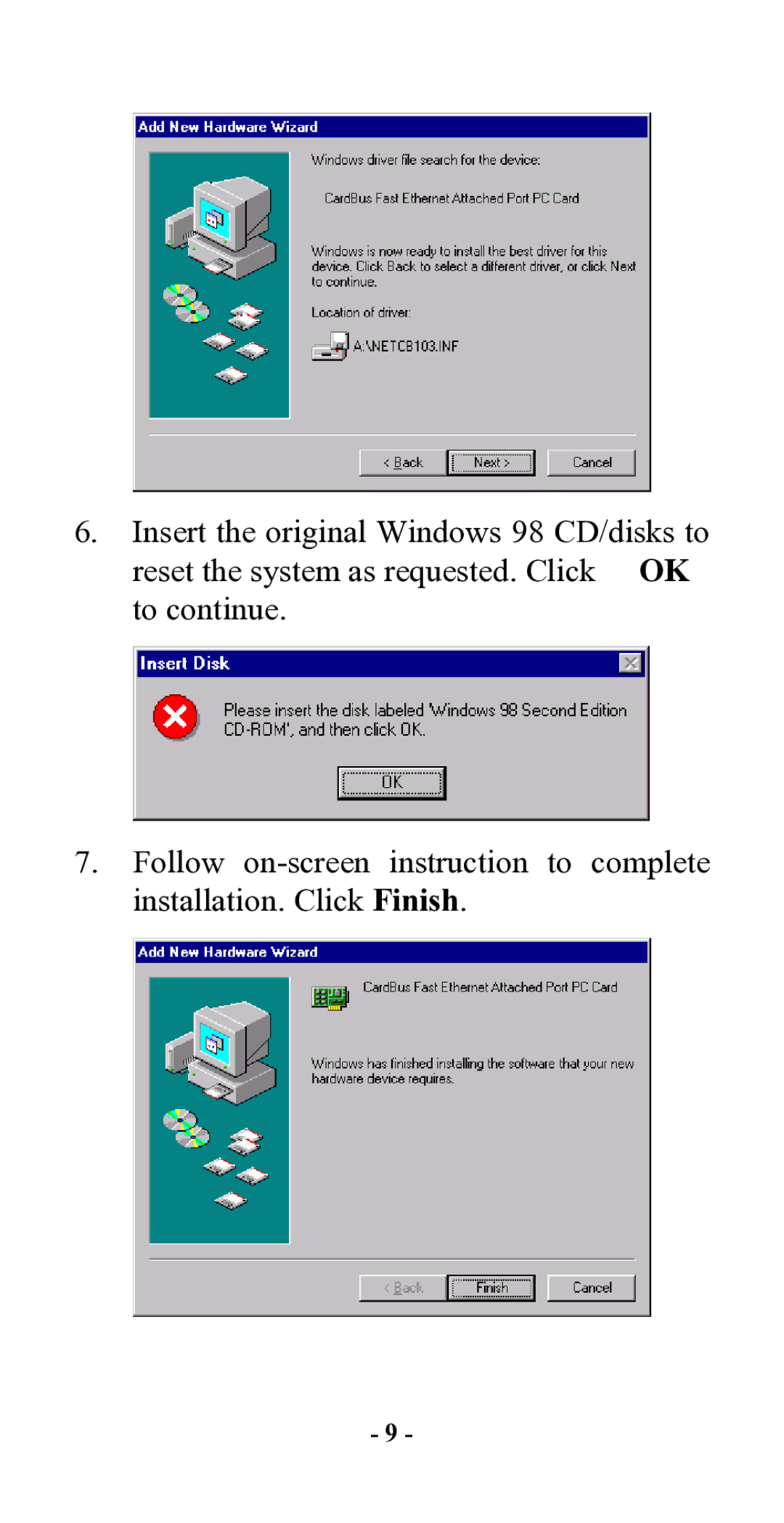 Hawking Technology CardBus 10/100 Fast Ethernet PC Card manual 