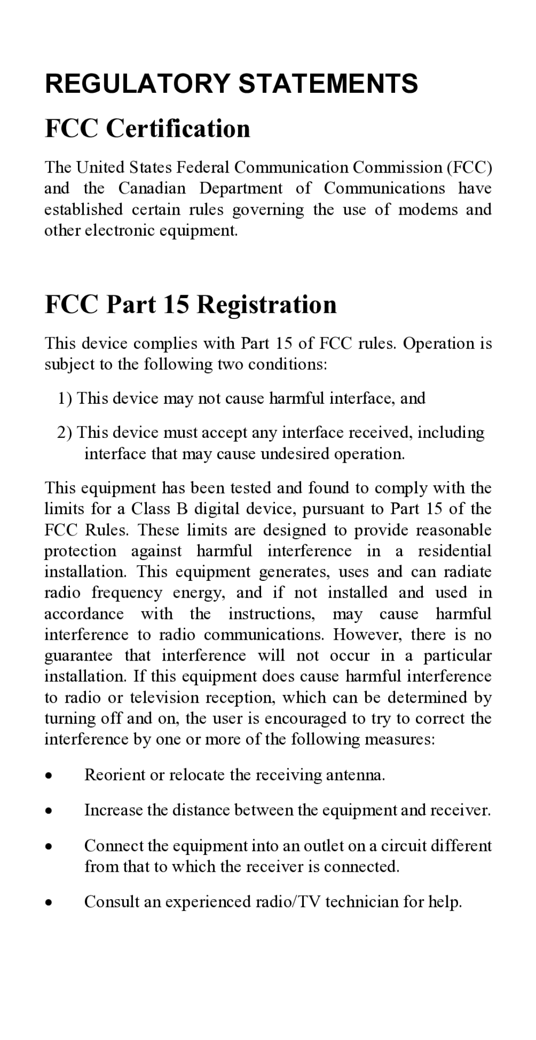 Hawking Technology CardBus 10/100 Fast Ethernet PC Card manual Regulatory Statements, FCC Certification 