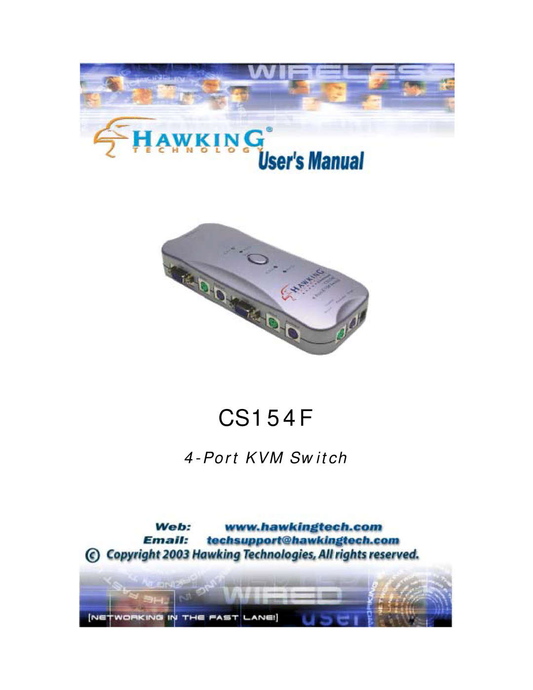 Hawking Technology CS154F manual 